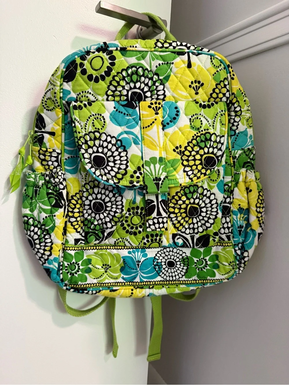 Vera Bradley Quilted Limes Up Backpack NWOT